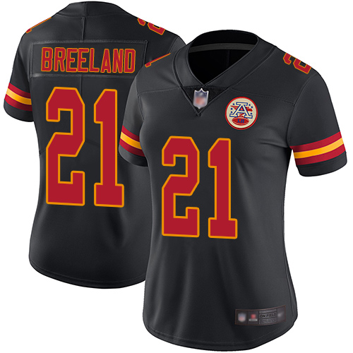 Women Kansas City Chiefs #21 Breeland Bashaud Limited Black Rush Vapor Untouchable Football Nike NFL Jersey->youth nfl jersey->Youth Jersey
